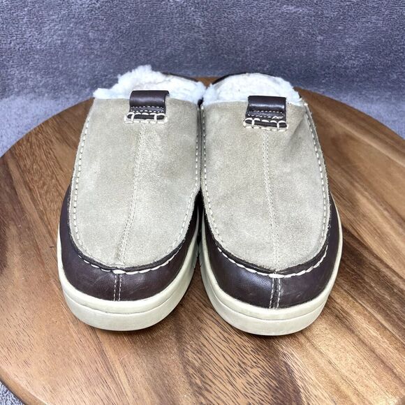 Sperry Top-Sider Women's Brown Suede & Leather Sherpa Mules Slippers Size 8M - Picture 2 of 9